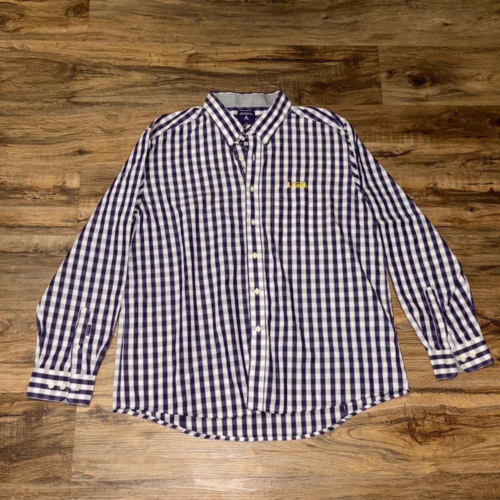 LSU Tigers Gingham Button-Down Shirt